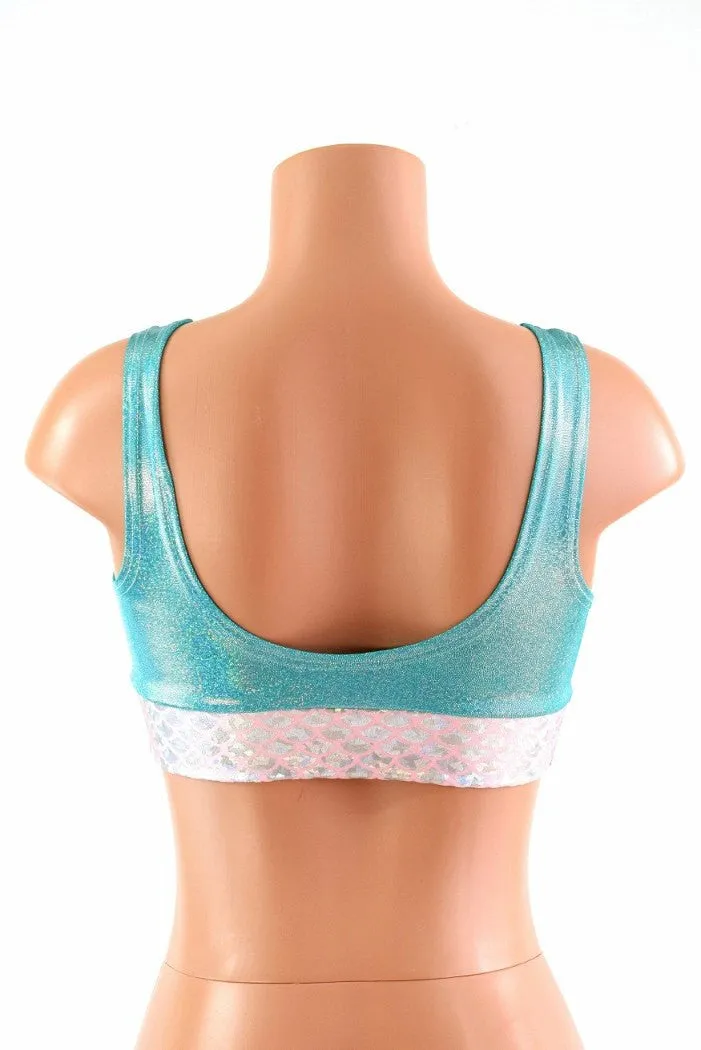 Starlette Bralette in Seafoam Holographic