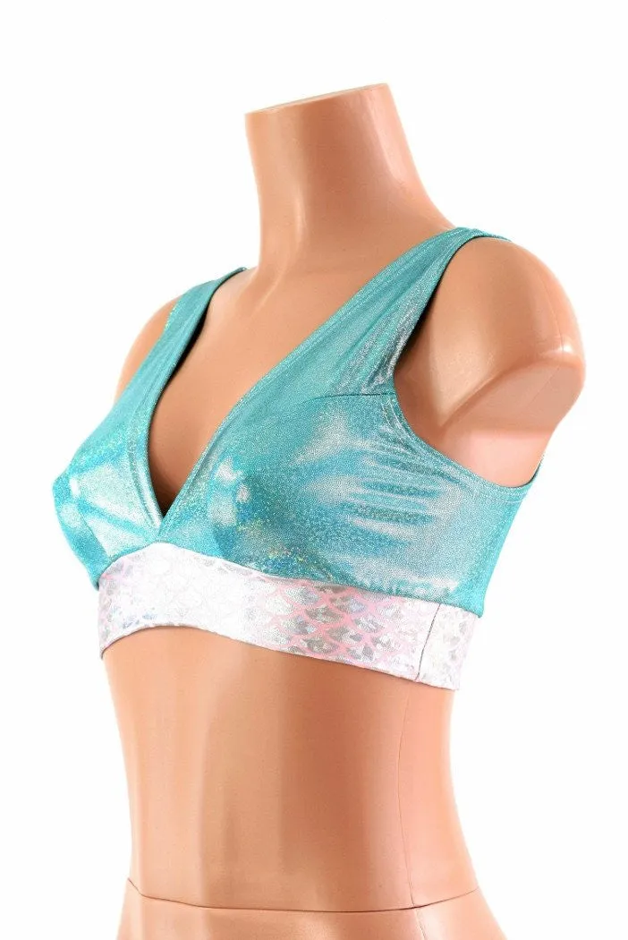 Starlette Bralette in Seafoam Holographic