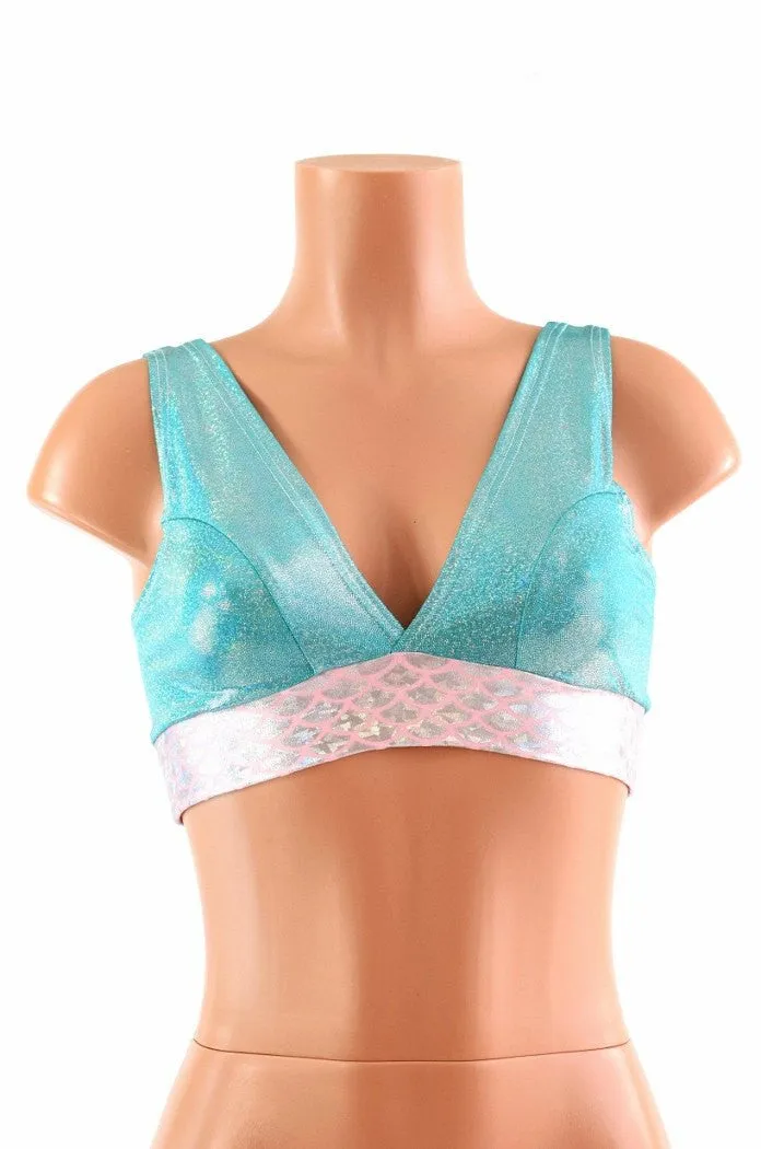 Starlette Bralette in Seafoam Holographic