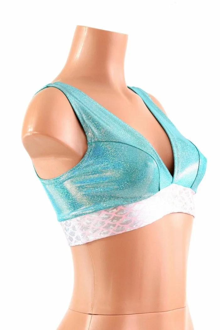 Starlette Bralette in Seafoam Holographic