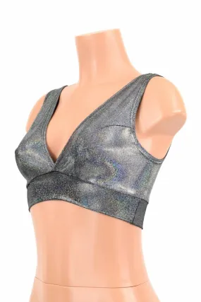 Starlette Bralette in Silver Holographic