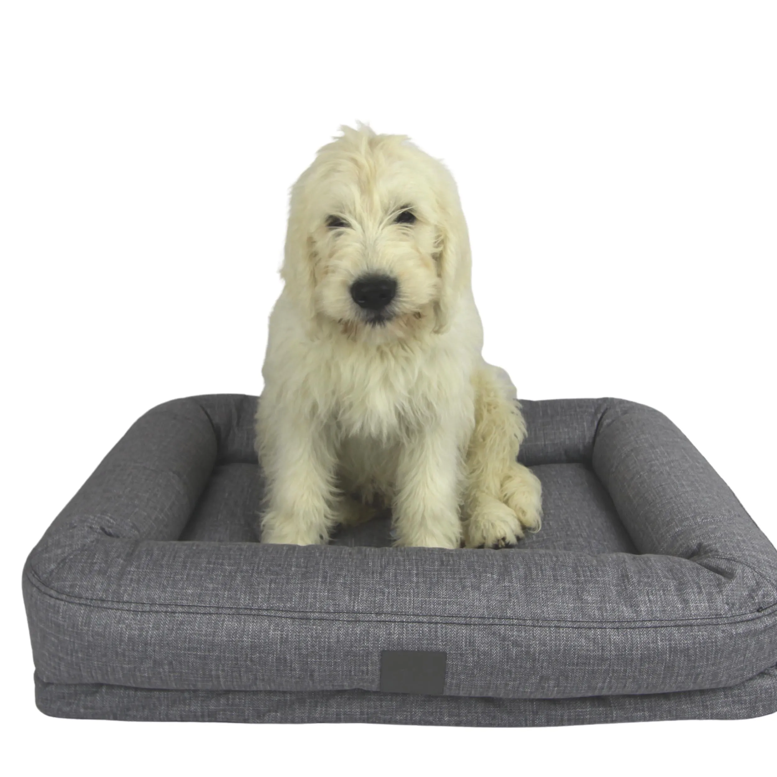 T&S Bolster Lounge Dog Bed Steel Grey Small