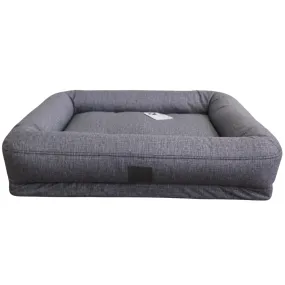 T&S Bolster Lounge Dog Bed Steel Grey Small