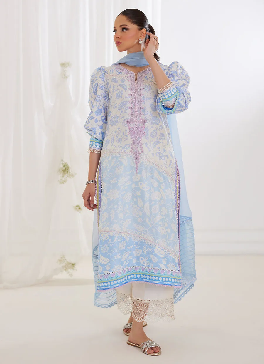 Tara Luxe Edit '24 - Aurelia Ice Blue Shirt And Dupatta