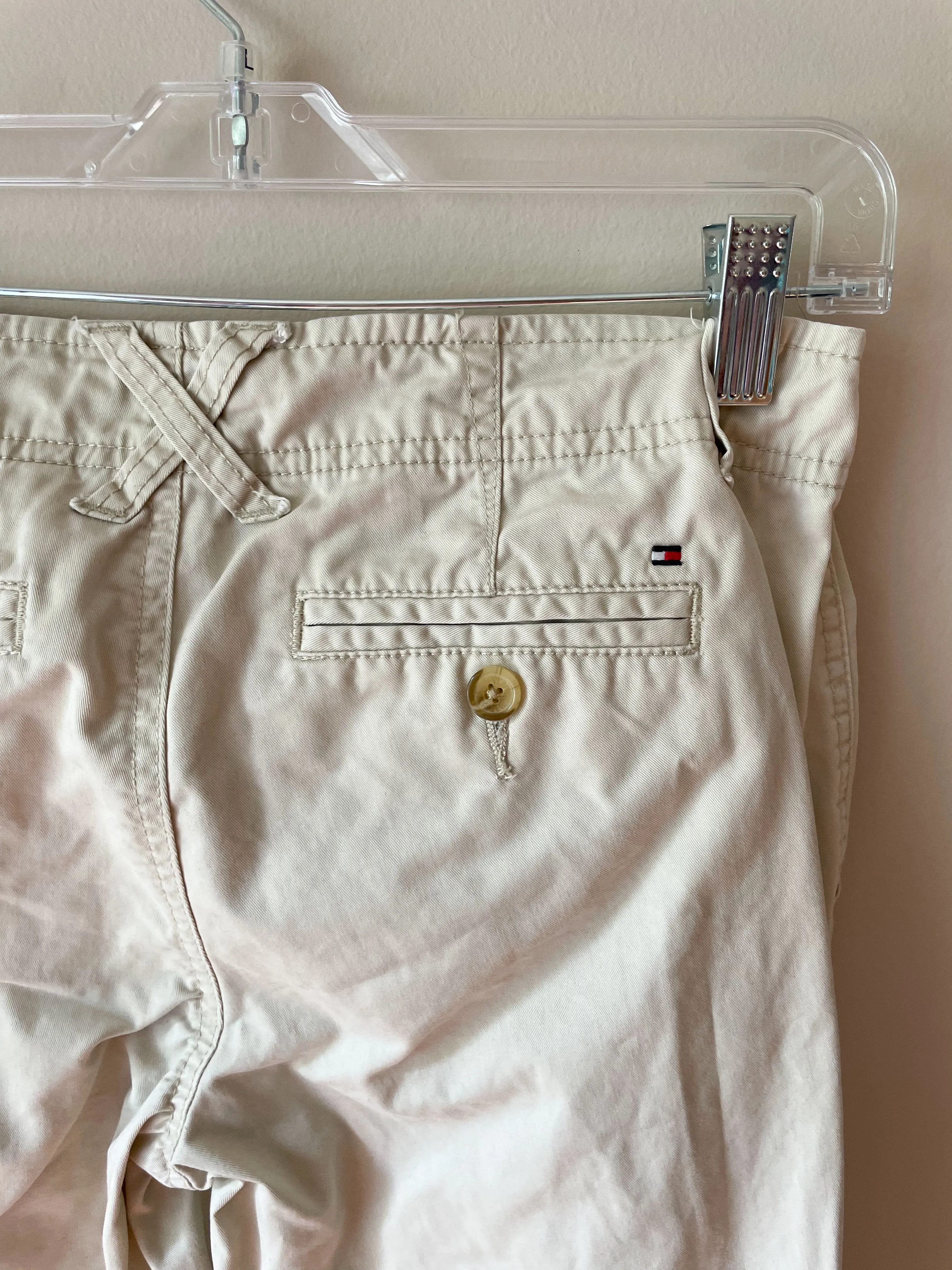 Tommy Hilfiger Beige Cotton Chino Straight Leg Pants - Size 0