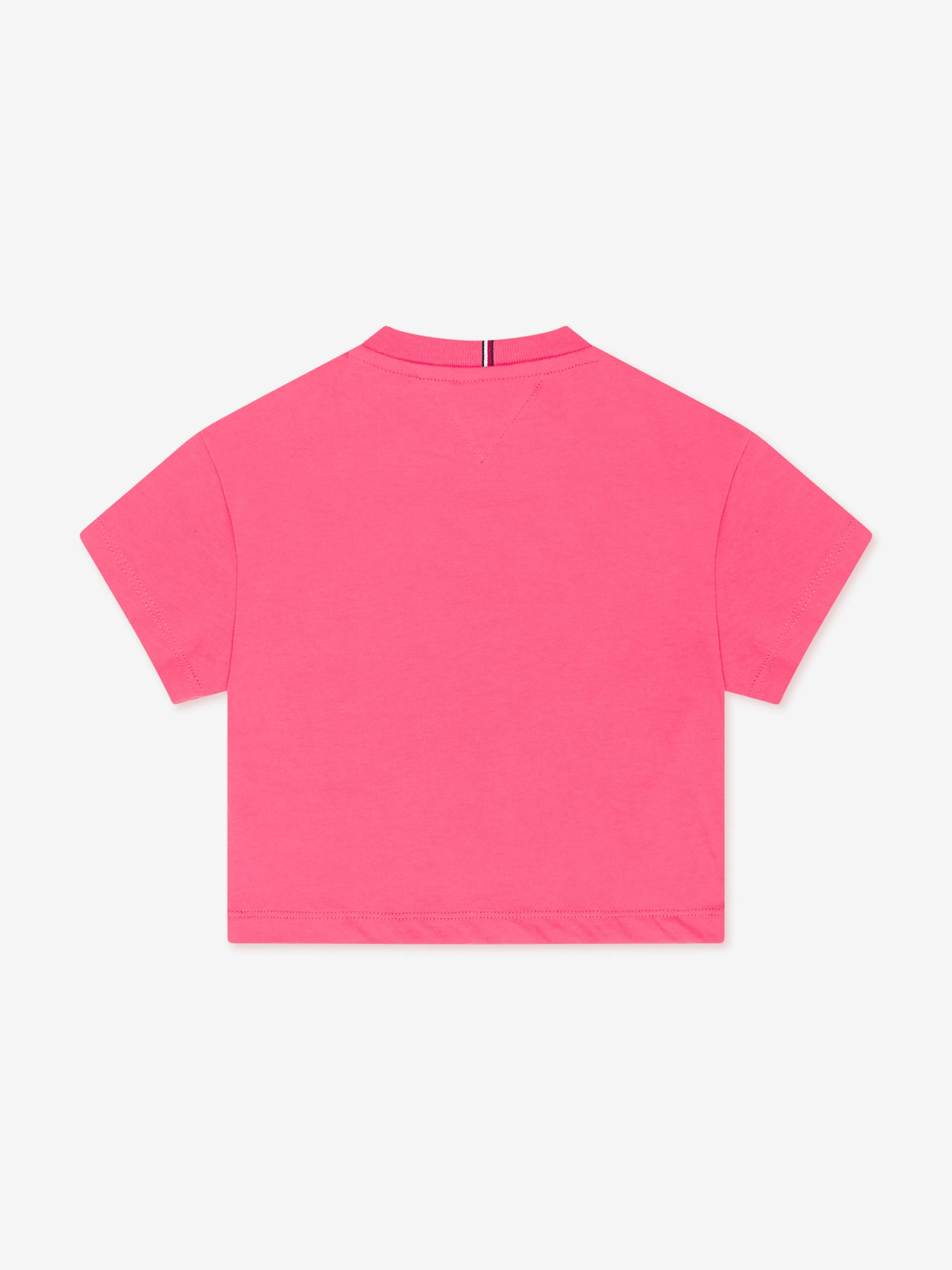 Tommy Hilfiger Girls Logo Stitch T-Shirt in Pink