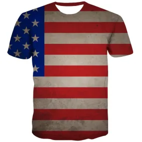 USA T shirts Men Flag Tshirts Casual Statue Tshirts Novelty Country Tshirt Printed