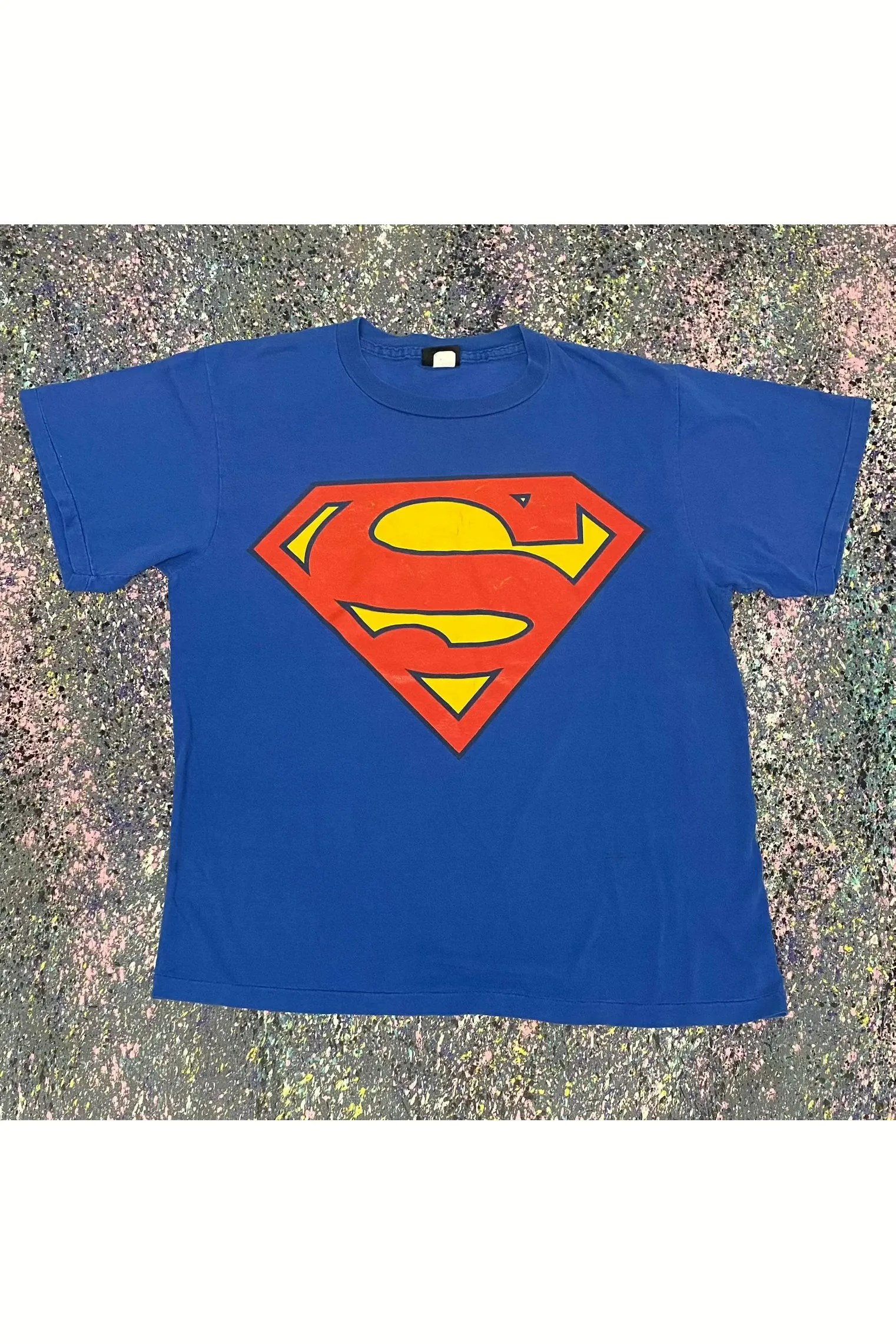 Vintage Single Stitch Changes Superman Logo Tee- L