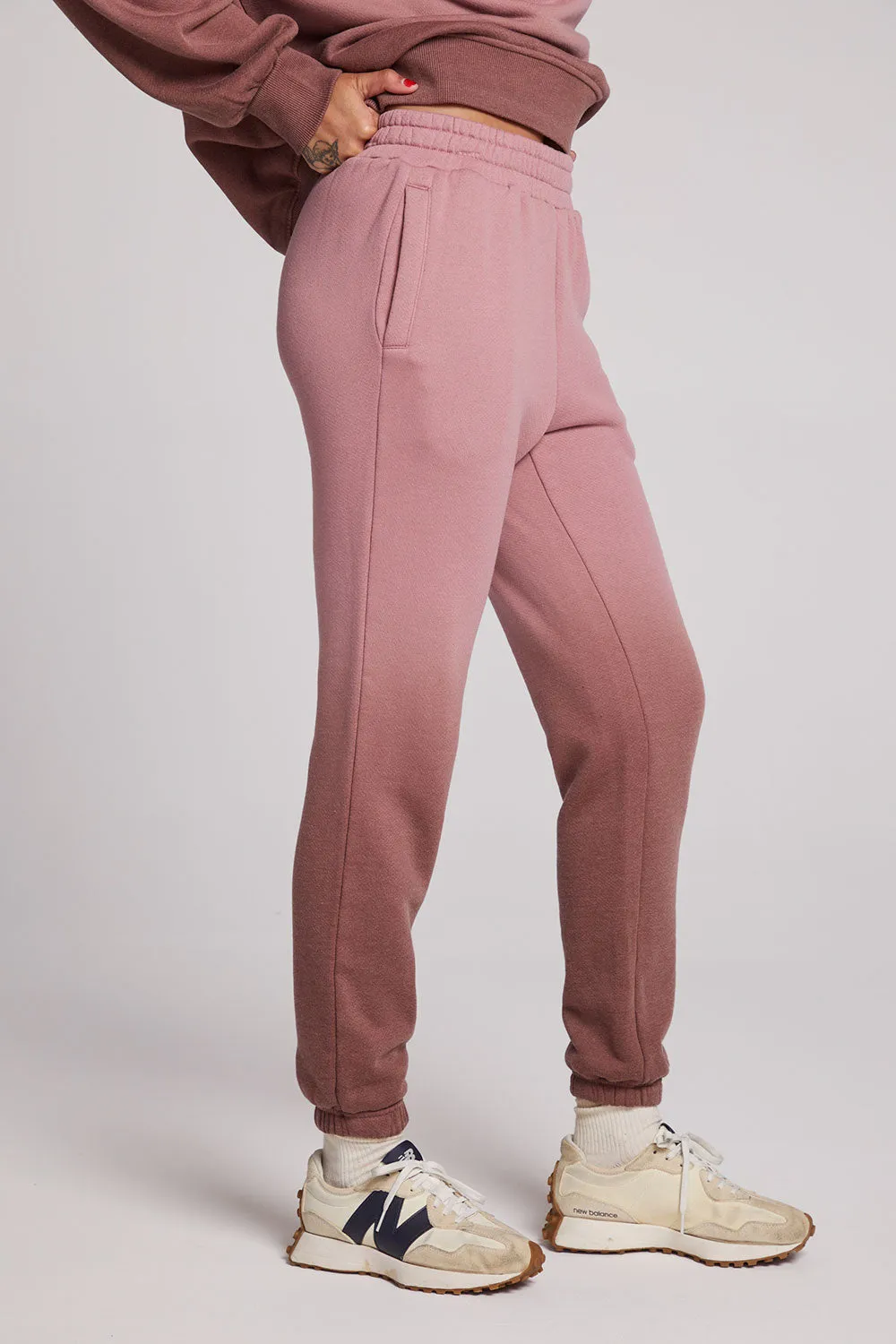 Wilshire Mauve Rose/Coco Brown Dip Dye Joggers