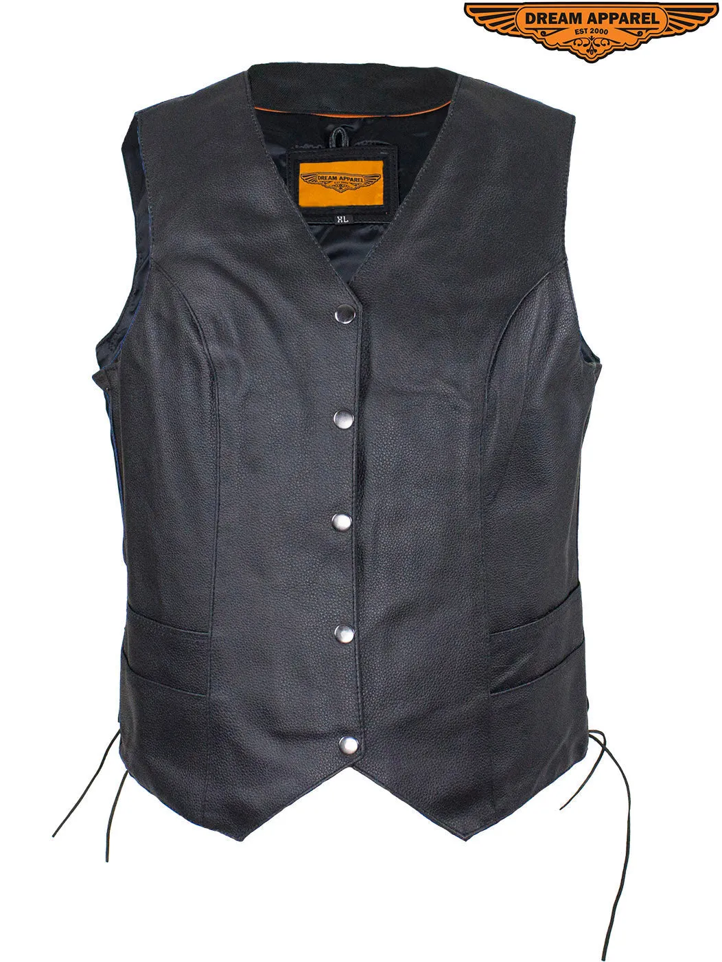 Women's Black Concealed Gun Pocket Vest with Side Laces