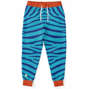 Zebra in Blue Eco-Poly Unisex Joggers